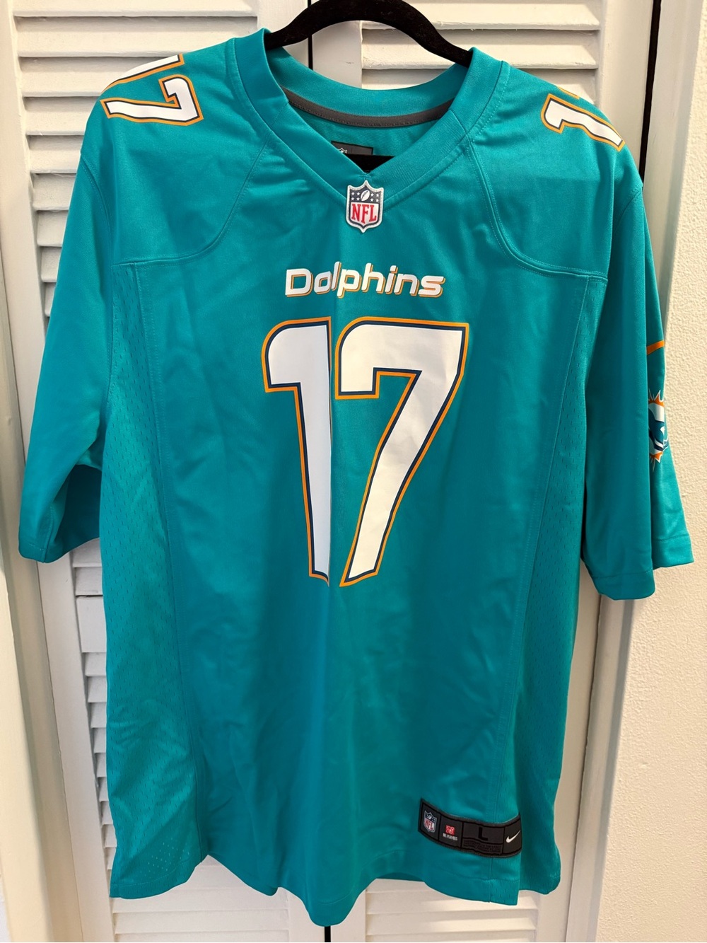 NFL Miami Dolphins Teal #17 Football Jersey with White and Gold Accents